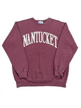 Nantucket The Sunken Ship Crewneck Sweatshirt Red Size Medium